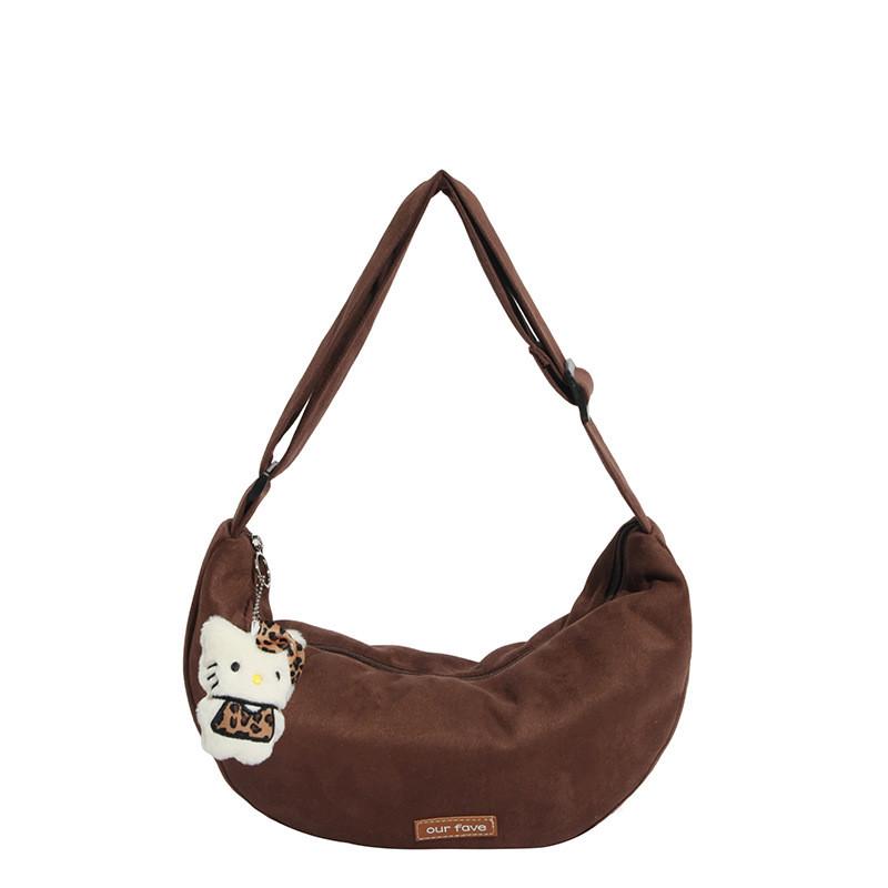 Small Faux Suede Animal Print Bag With Zipper Closure For Casual Daily Use