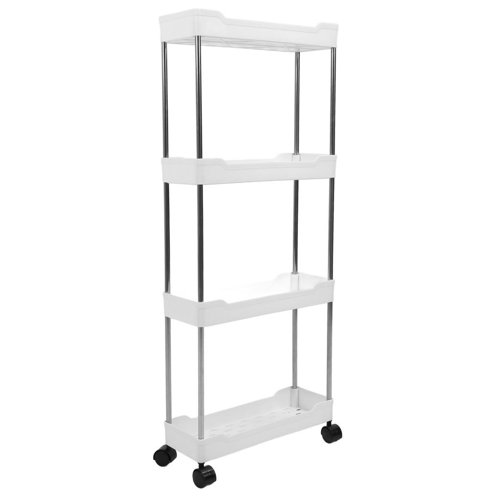 Úzký pojízdný úložný vozík 4 patra Koupelna   Mobilní policový systém Servisní vozík Věžový regál pro Kuchyň Prádelnu Úzká místa   Typ