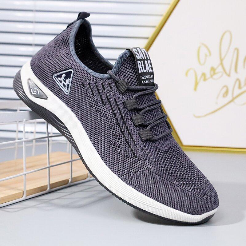 Men's shoes sports shoes summer breathable fly-woven mesh shoes casual coconut shoes comfortable breathable massage sole single shoes
