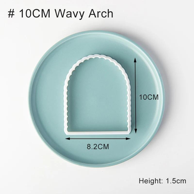 Square Arch Rectangle Cookie Cutter Mold Wavy Round Shaped Blessing Frame Fondant Cookie Cutting Die Baking Cake Decorating Tool