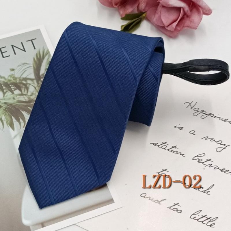 Men's Formal Business Tie with 8cm Zipper, Striped Black Tie, No Knotting Required.