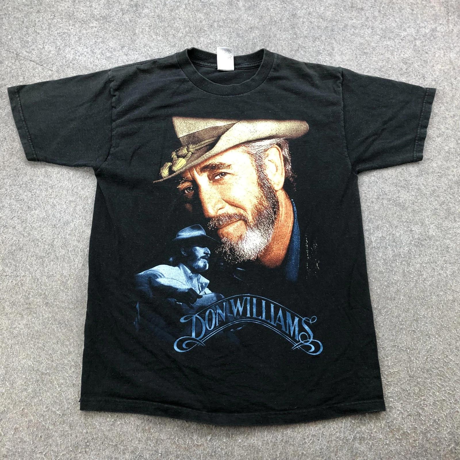 Vintage Don Williams Shirt Mens Large Black Graphic World Tour Country Music L
