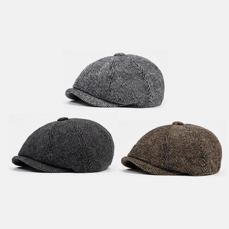 Vintage Visor Cap Unisex Beret Hat Autumn Winter Newsboy Cap For Men & Women British-Style Octagonal Retro Painter Hat Female