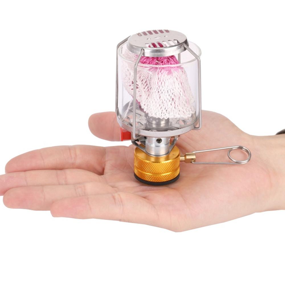 Camping Mini Portable Camping Lantern Gas Light Tent Lamp Torch Hanging Glass Lamp Travel Gas Stove
