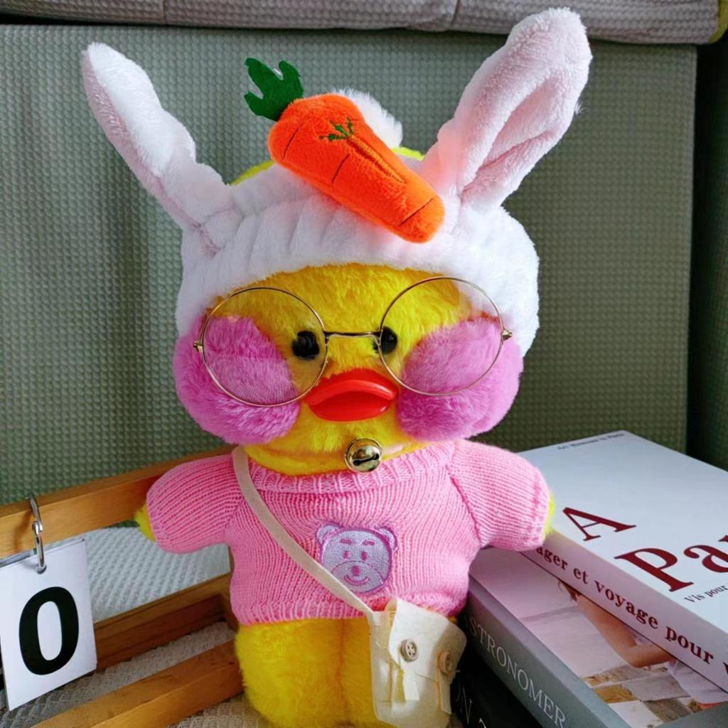 Hyaluronic Acid Duck Plush Toy with Changeable Clothes - Internet Celebrity Little Yellow Duck Doll