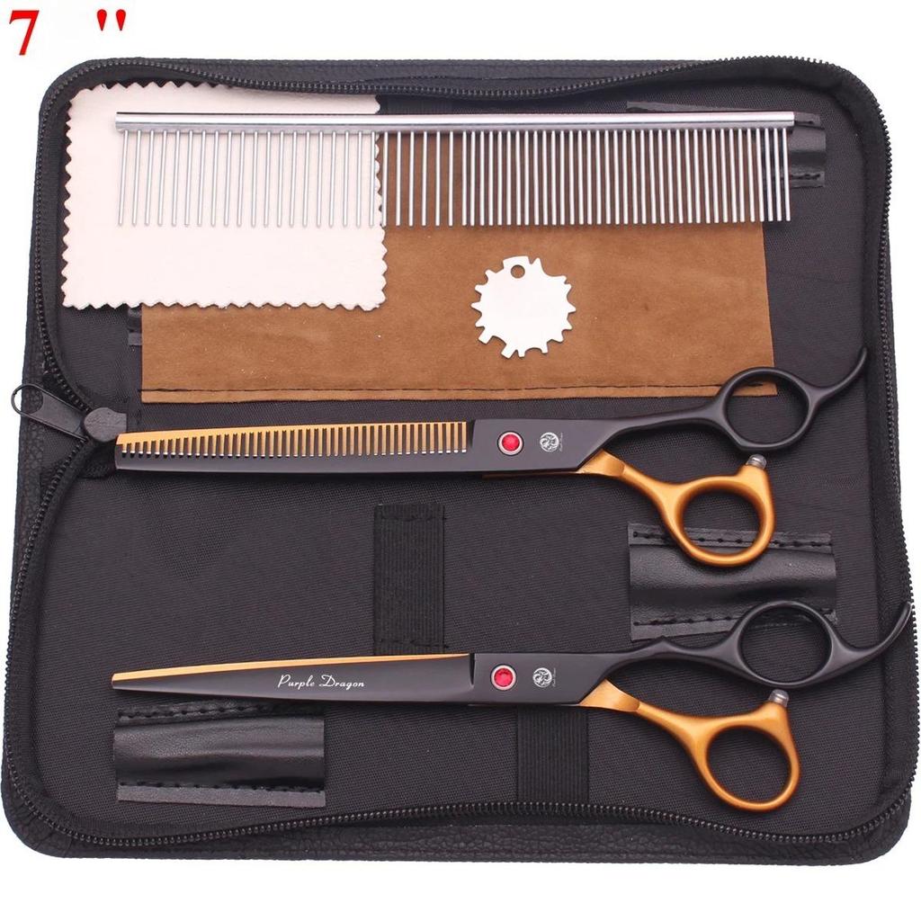 7,5'' Professionelle Tierpflege Schere Haarschneide Fischgräten Ausdünnungs Kamm Hämostaten Pinzette Japan 440C Set Für Hund Katze Z3088