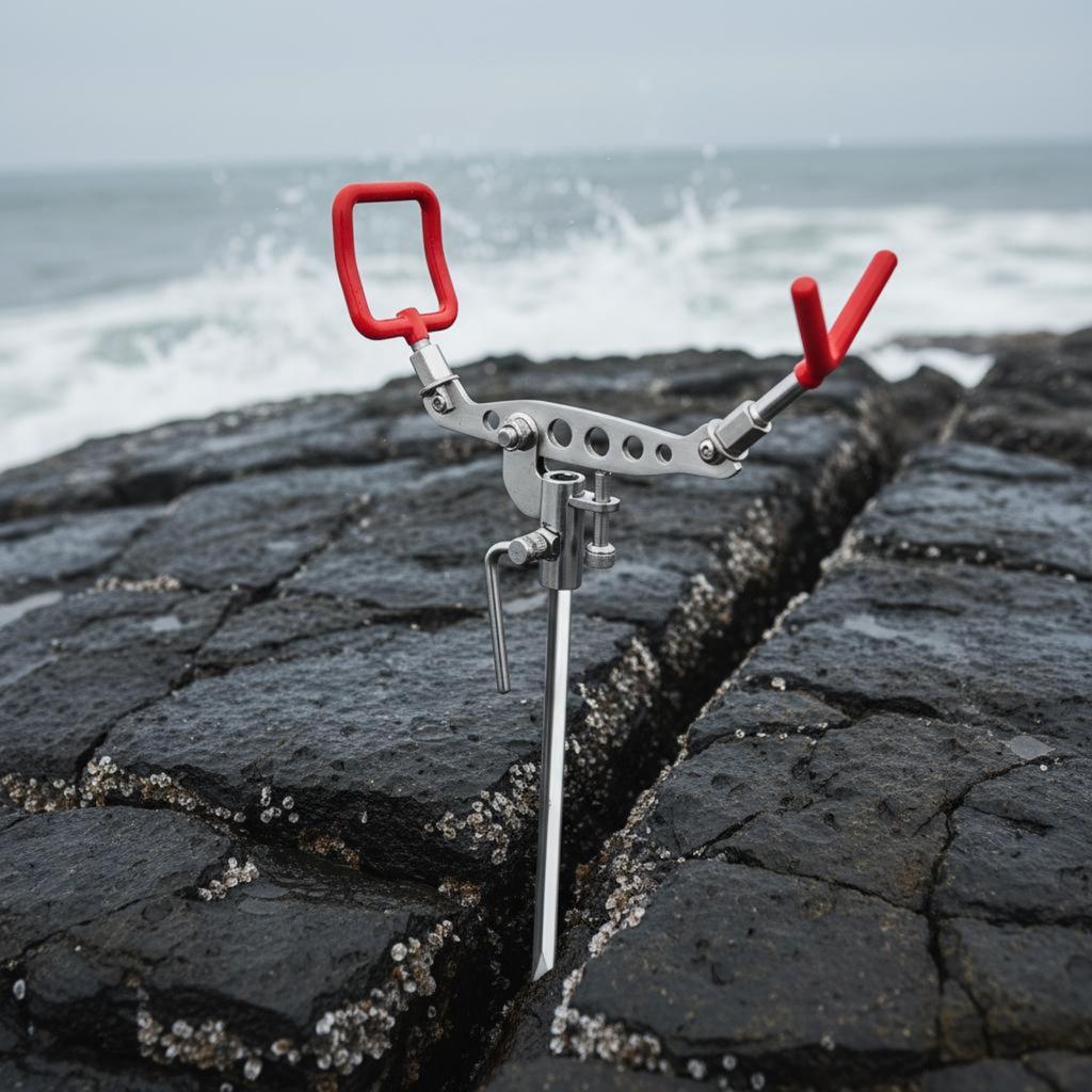 Stainless Steel Fishing Pole Holder Long-Lasting Stainless Steel Rod Holder Fishing Pole Spike Stand Adjustable Shore Casting