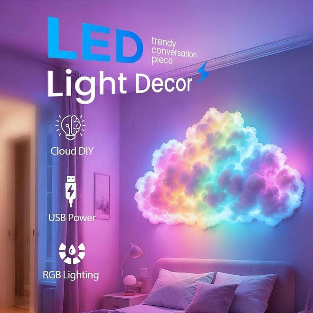 3D Cloud Lighting Light Led Lamp Multicolor Bedroom Clouds Lights Thunder Clouds Colorful Atmosphere DIY Creative Catton Cloud