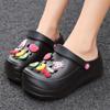 Women's 7CM Height-Increasing Cute Cartoon Clog Sandals - Lightweight, Breathable, Closed-Toe Beach Slippers