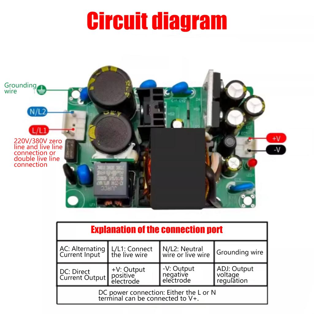 AC380V to DC24V 2.5A Stabilized Power Module Metal Housing Voltages Regulator for Industrial Equipment