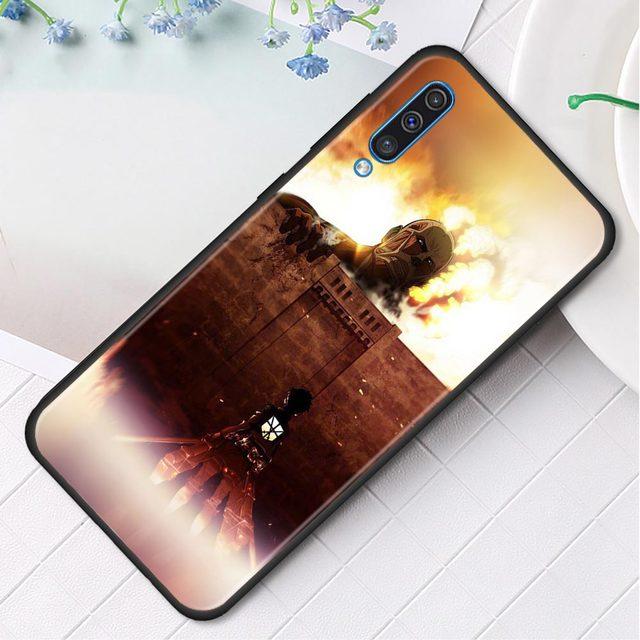 Kryt na telefon pro Samsung Galaxy A50 A70 A10 A20e A30 A40 A20s A10s A10e A80 A90 A60 A30s Silikonový kryt pouzdro Attack On Titan Anime