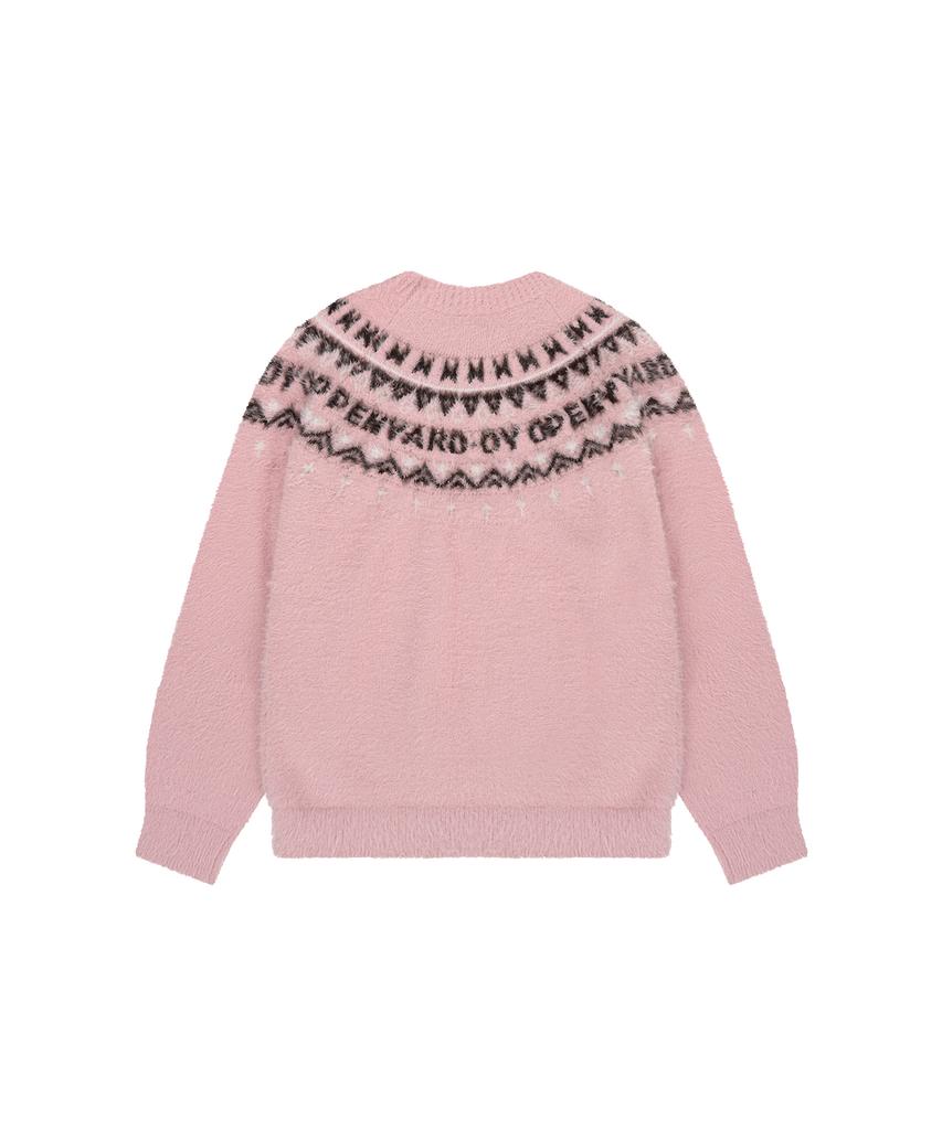 Opeunyadeu(Owai) Nordic Logo Hairy Knit - Pink