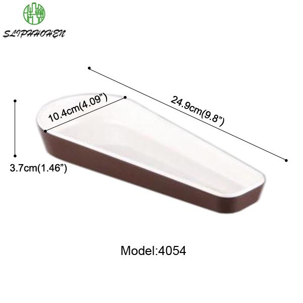 

9.8 Inch Brown And White Bicolor Barbecue Plates Buffet Hotpot Restaurant Sashimi Dish A5 Melamine Tableware Hotel Dinnerware