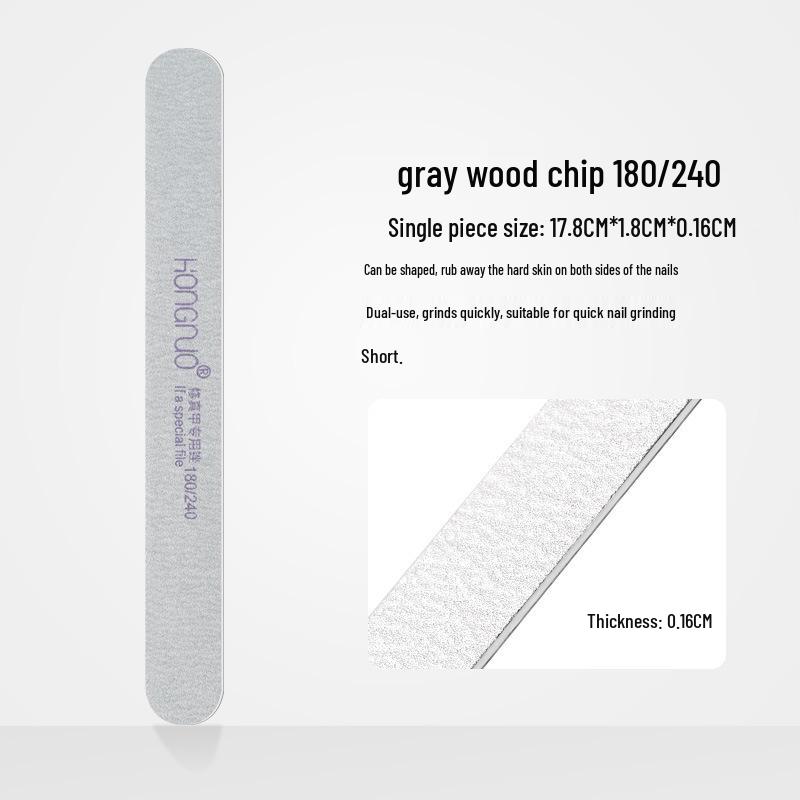 Ultra-Thin Wooden Nail File 180/240 Grit for Natural Nail Shaping