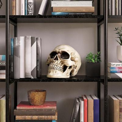 Yousheng Schädel Ornament Realistische Details Harzgefertigt Desktop Schädel Statue Halloween Büro Zuhause Schreibtisch Zubehör