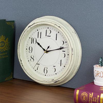 Horloge murale facile à accrocher, horloge murale vintage silencieuse sans tic-tac pour la décoration de la maison, facile à lire, ronde