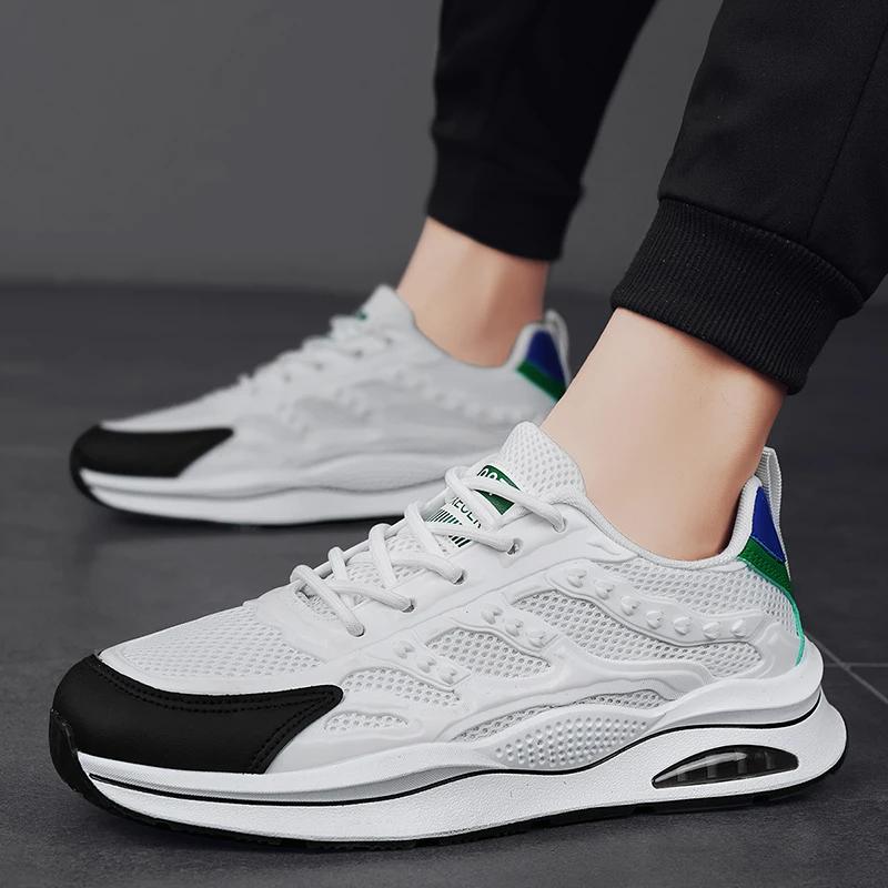 Men'S Breathable Mesh Shoes Summer  Out Casual Running Shoes Soft Bottom Comfort Light Fashion Shoes Thick Sole Sneakers