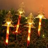 5Pcs/Set Snowflake Christmas Tree Ground Lamp 8 Modes Santa Claus Solar Lights  Lawn