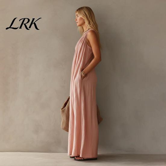 Comfortable Daily Dress Women's Summer One Shoulder Beach Sundress, Pleated A-line Lightweight Women Flowy Long Dress, Casual Loose Travel Vacation