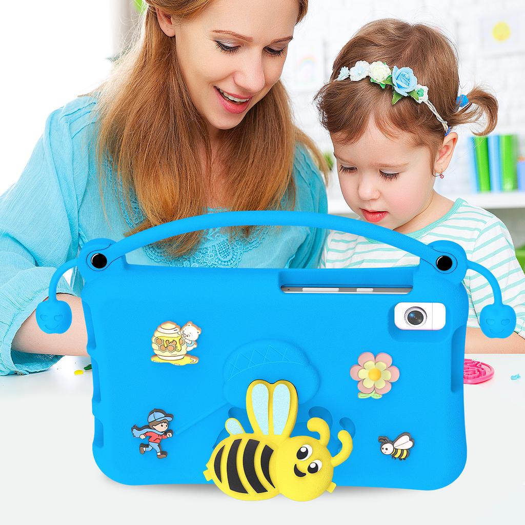 EVA-Hülle für Samsung Galaxy Tab A11 / A9 / A7 Lite 8,7 Zoll / A 8.0 (2019) / Lenovo Tab K9 Bienenstil-Ständer-Tablet-Hülle mit Tragegriff