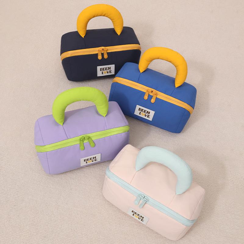 Storage Bag Double Zipper Handheld Cosmetics Makeup Storage Bag