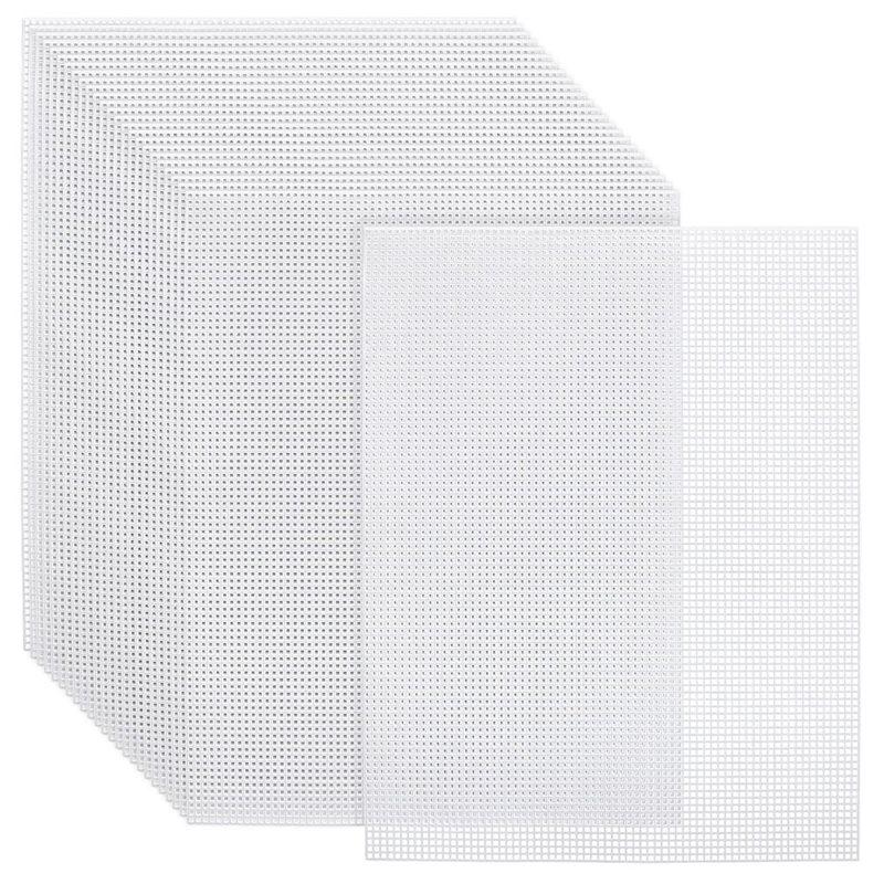 

Knitting Yarn Crafting Acrylic Embroidery Plastic Canvas Mesh Sheets 24Pcs For Needlework Mat белый