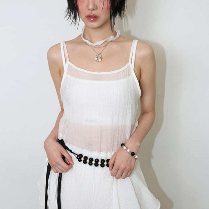 MEENDERI FABRIC TWISTED BEADS Necklace - White