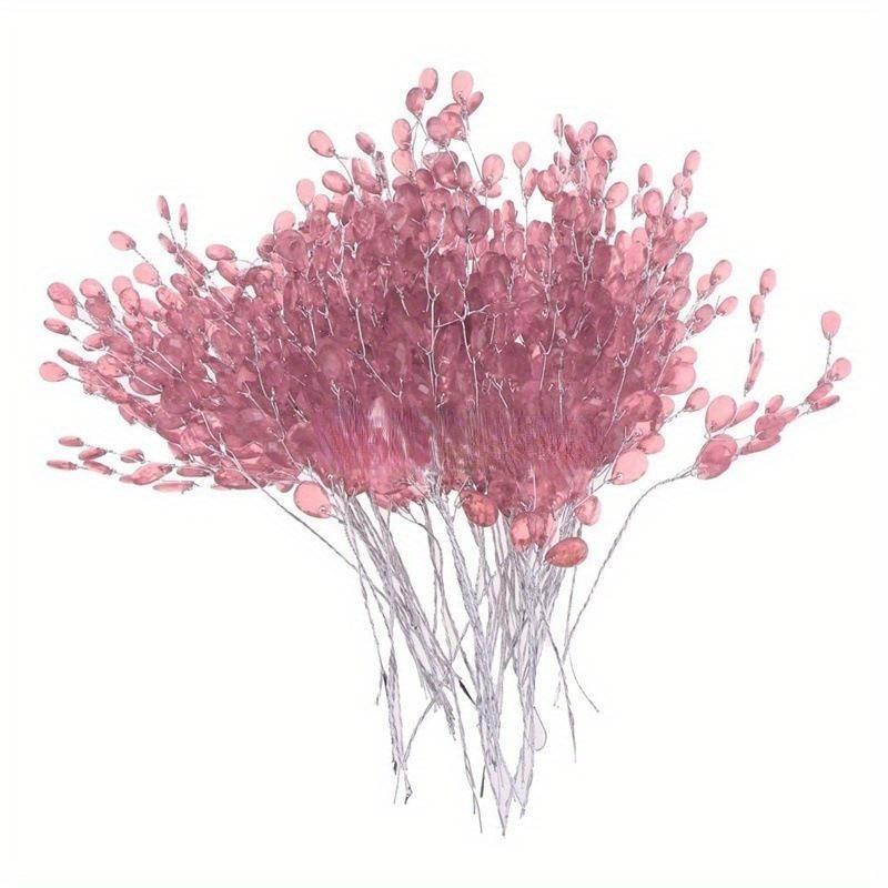 1 pachet de 50 de frigarui de picături de apă plate din acrilic pentru nuntă, accesorii pentru bricolaj pentru flori din sârmă de aluminiu Trident, accesorii pentru păr, materiale pentru coroană