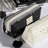 Korean Style Large Capacity Pencil Case With Fabric Material For Students And Office Use
