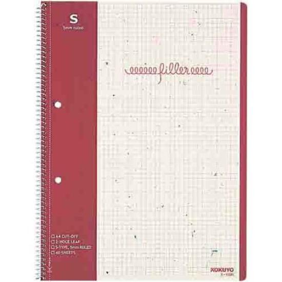 

KOKUYO Filler Note Recycled Paper A4 5mm grid ruled 40 sheets x 5 білий