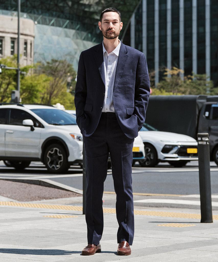 STCO Italy Fabio Linen & Wool Formal Pants_Navy (Classic Fit)_Sslwb94Csn