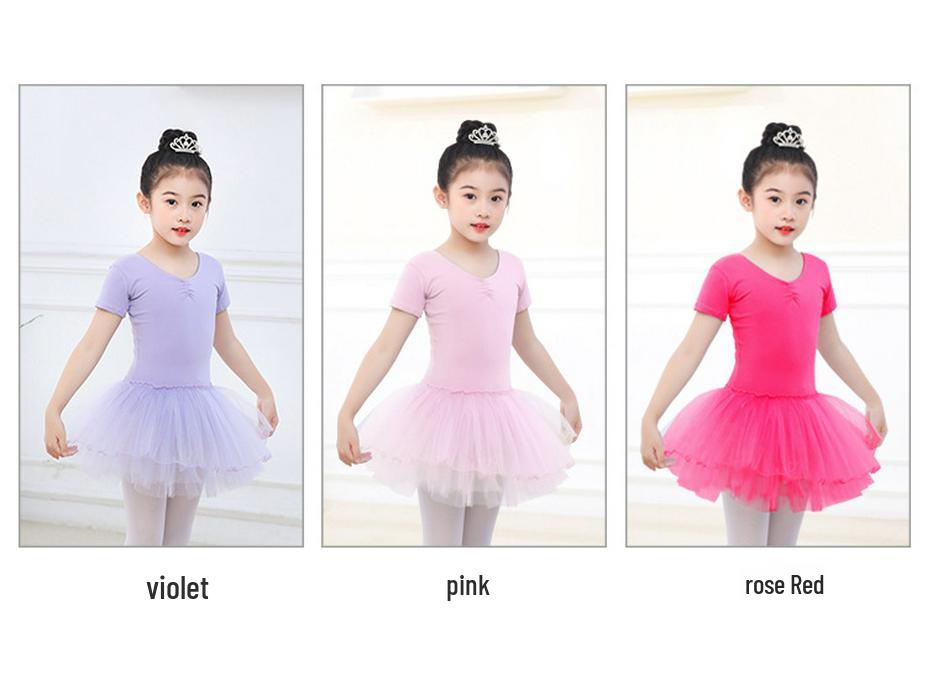 Wucaiyue Cotton Dance Outfit: Ballet Tulle Skirt Leotard for Girls & Women - Latin & Chinese Folk Performance Costume
