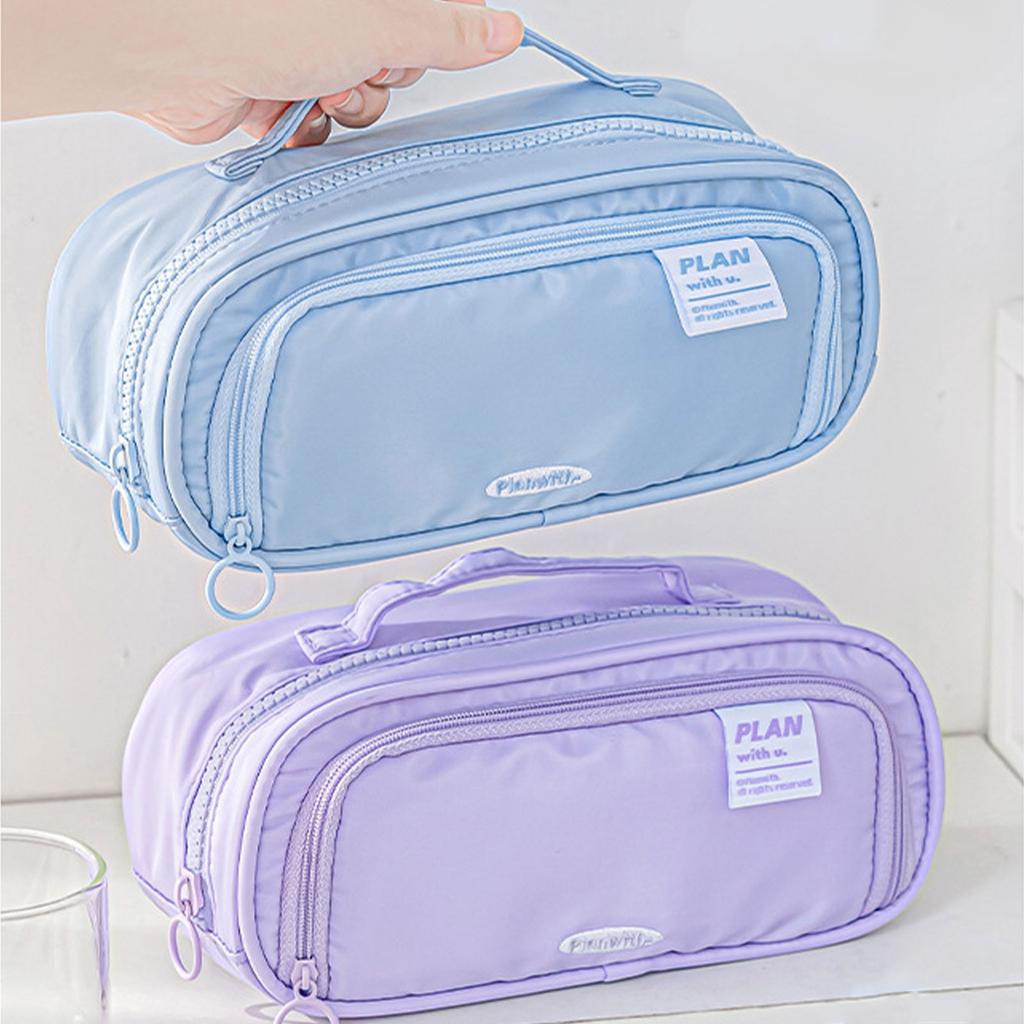 Large Capacity Pencil Case Simple Stationery Bag Pencil Pouch Expandable Pencil Bag Desk Organizers for Students Girls