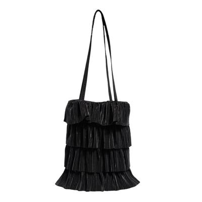 Takusan Shopping Women's Ruffled Tiered Shoulder Bag, Ruffled, Crossbody Tote, Pink, A4 Size, Large Capacity, Perfect for Commuting, School, and