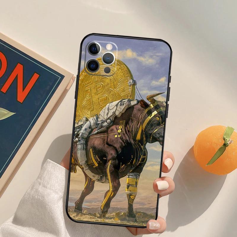 Applicable To Apple Iphone15Plus Mobile Phone Case, Bitcoin Btc Mobile Phone Case, Painted And Anti-Drop Huawei Three
