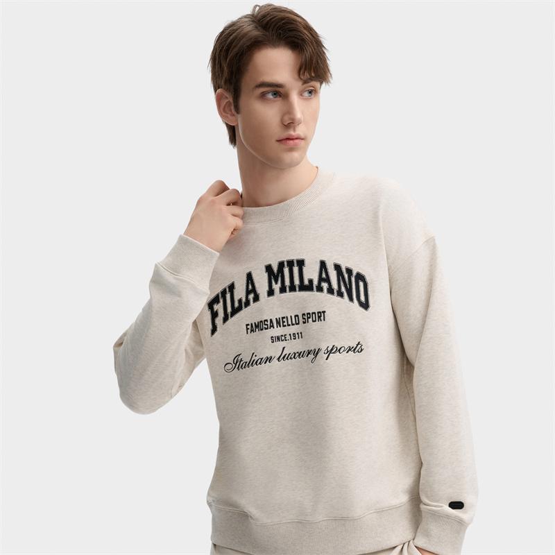 New FILA Sweatshirt Men's Light Khaki Heather Gray F11M435207FLK