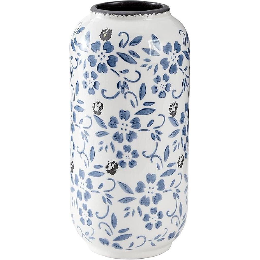 Chinese Blue and White Porcelain Vase, Ceramic Flower Vase Home Décor, Vases for Your Kitchen, Bedroom, Living Room, Bathroom, & Shelf Centerpiece