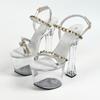 Women's Sexy New Rhinestone Heel Summer Open-toed Sandals 17cm Crystal Heels Rivet  LFD-10367-66