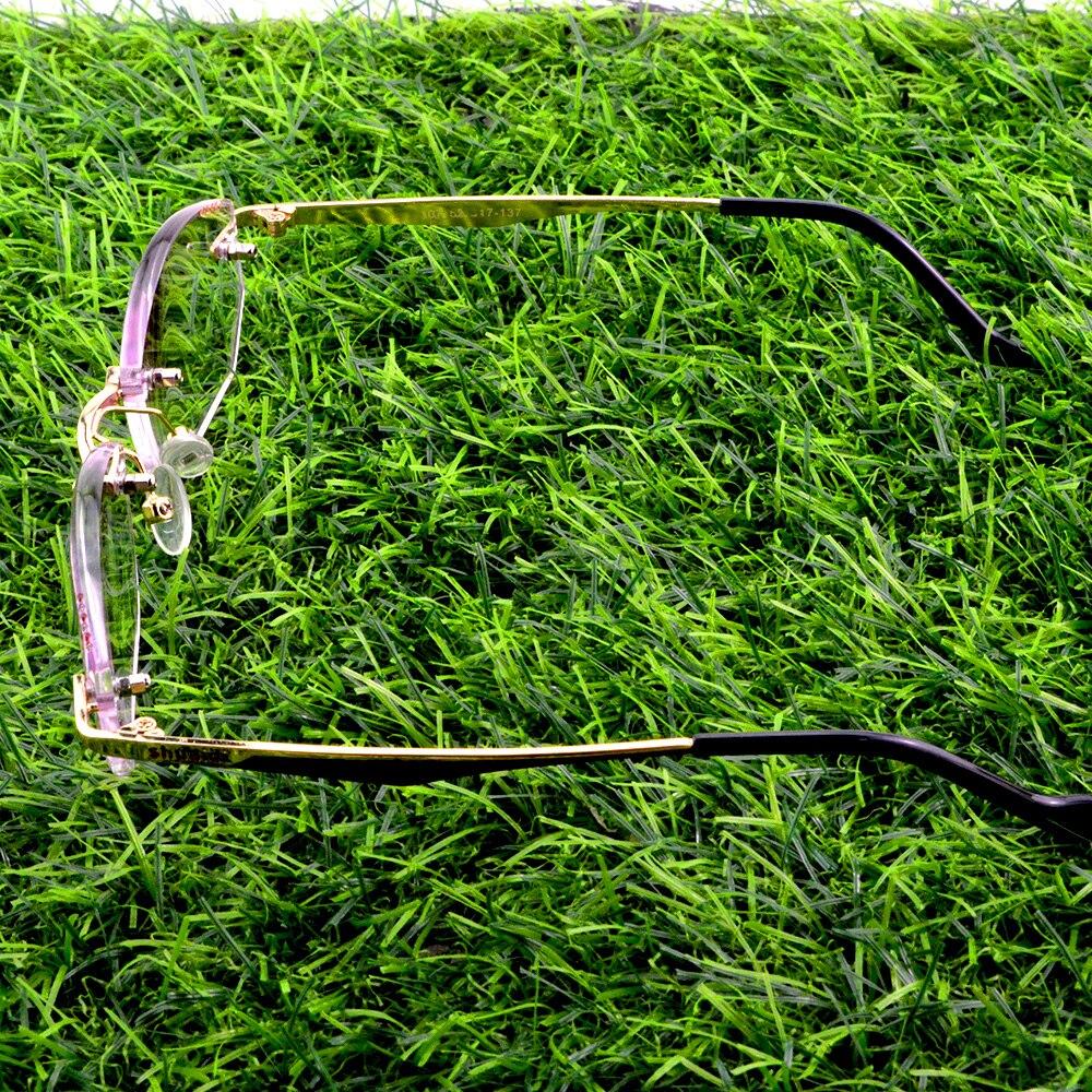 Rimless Luxury Gold Frame Hinge Exquisite Temples Diamond Cut Multilayer Coating Women Reading Glasses +0.75 To +4