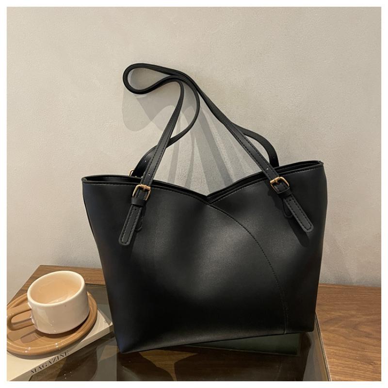 Black White Color Block Tote Bag Large Capacity Shoulder Bag For Women Casual Work Office Travel Shopping Handbag
