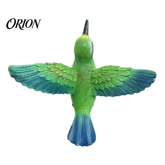 Weather Resistant Statue Resin Hummingbird Figurine, Clip?on Bird for Fence, Flower Pot Tree Garden Landscaping Accessory Branch, Realistic
