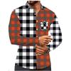 Men's Color Blocking Plaid Trendy Fashion Loose Drop Shoulder Lapel Long Sleeve Shirt