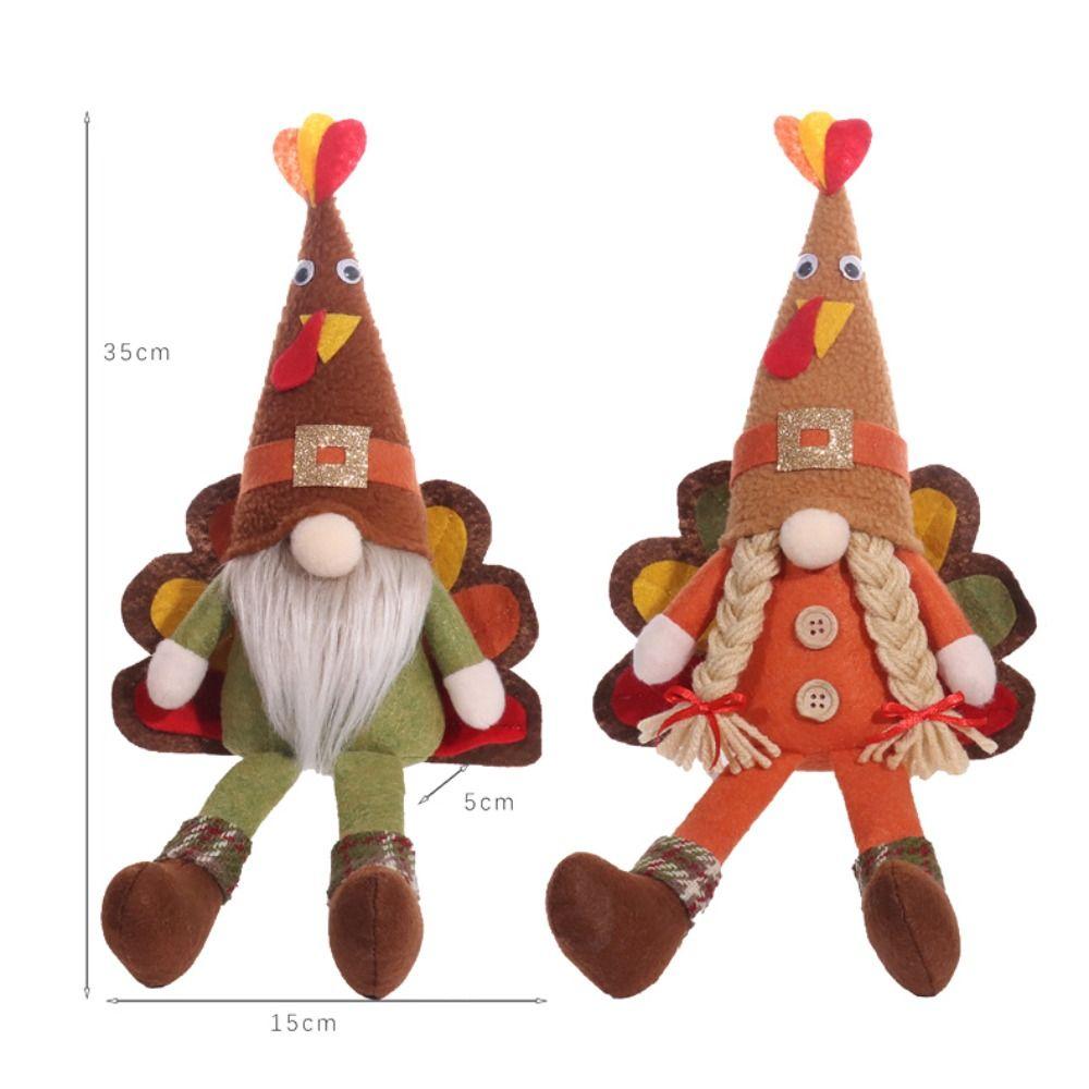 Cute Thanksgiving Turkey Statue Creative Miniature Figurine Sculpture  Home