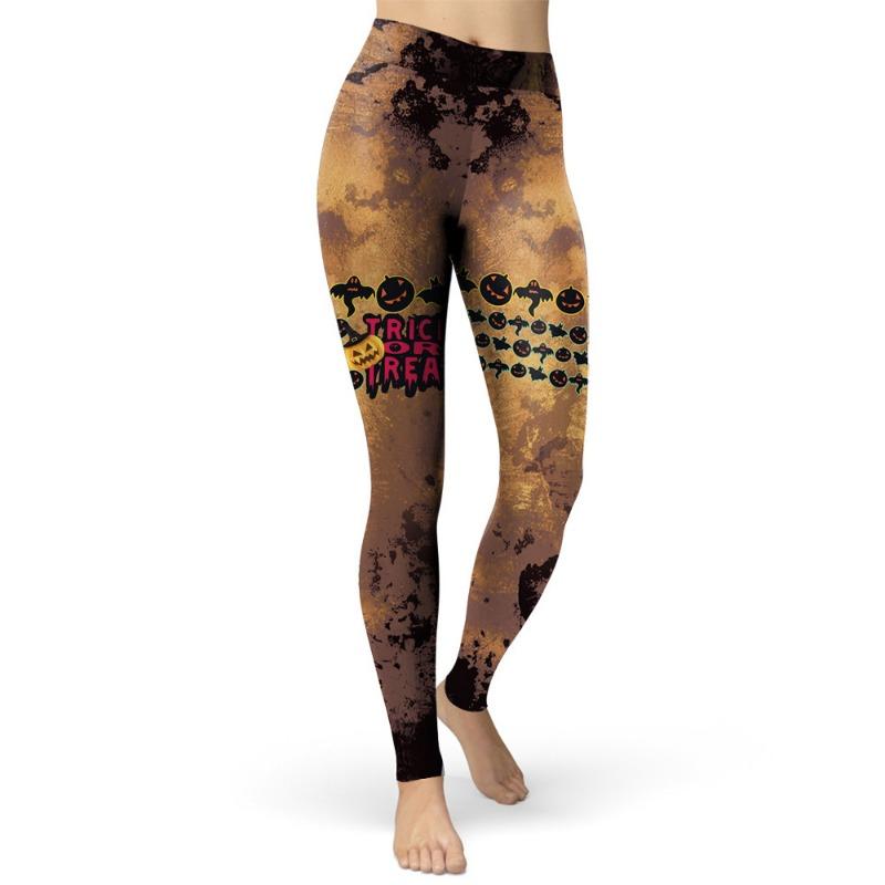 New Digital Printed Pants Women's Halloween Pumpkin Zombie Series Bodybuilding Pants Pulling Pants