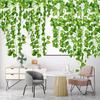 2-40M Artificial Green Ivy Vine Garland Fake Leaf Plants Rattan Hanging Creeper Garlands for Garden Wedding Party Wall Decors