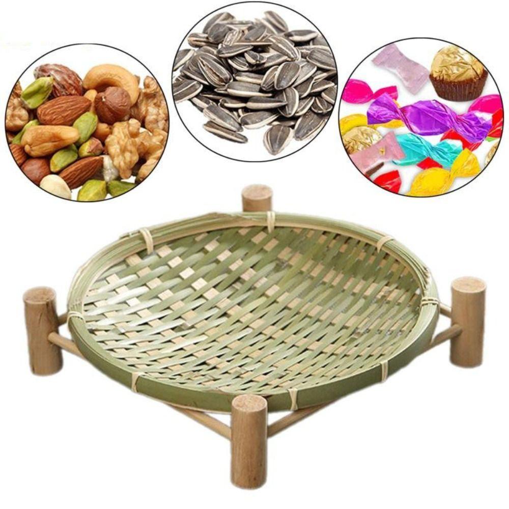 Decorative Basket Bamboo Dried Fruit Tray Woven Storage Baskets New Fruit Basket