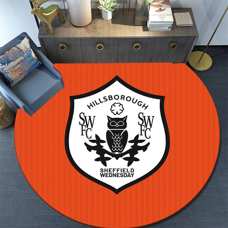 Sheffield Wednesday,Round Area Rug,Carpet Rug for Living Room Bedroom Sofa Playroom Decor,Non-slip Floor Mat