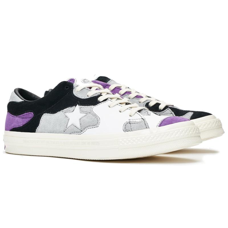 Sneakersnstuff X Converse One Star Camo Vintage Casual Lightweight Low-top Skate Shoes Unisex Purple Camouflage