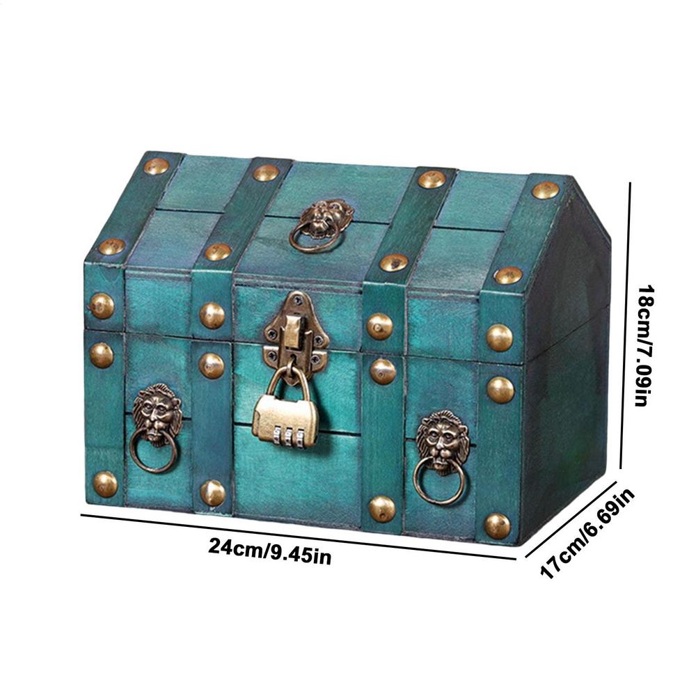 Vintage Storage Storage Organizer Crate With Lock Handmade Green Vintage Keepsake Box For Women Mother Home Bedroom Tabletop