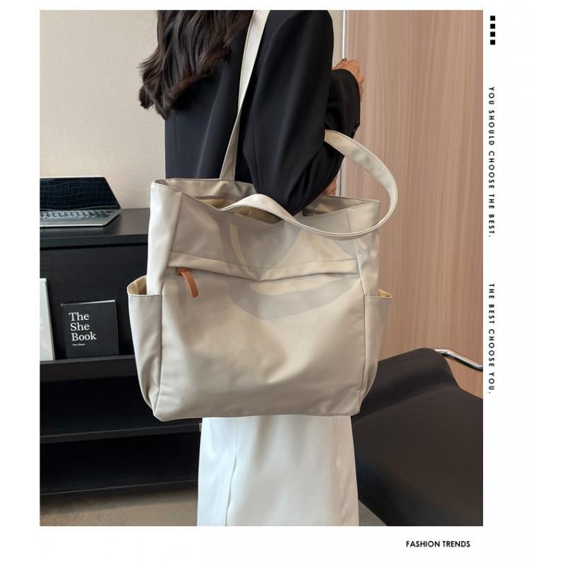 All-matching Women's Tote Bag Nylon Shoulder Large-capacity Commuting Casual Solid Color Simple Portable Female